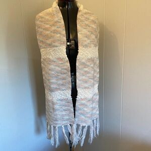 Winter Knitted Fringed Long Scarf one size